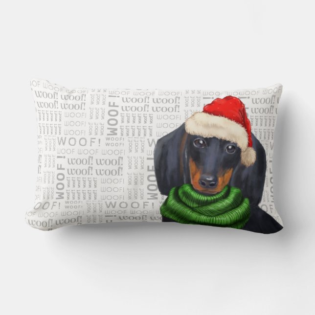 Hund Lover Weihnachts-Dackel Lendenkissen (Vorderseite)