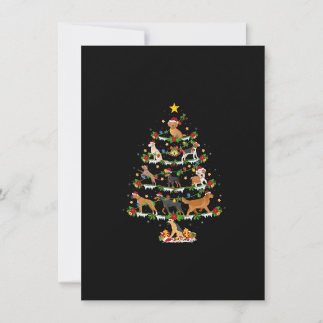 Hund Lover Xmas Lights Hunde Weihnachtsbaum Premiu Einladung (Vorderseite)
