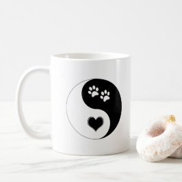 Hund Lover Yin Yang Herz und Paw Prints Kaffeetasse