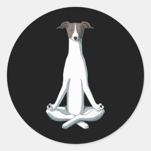 Hund Lover   Yoga Italian Greyhound Runder Aufkleber