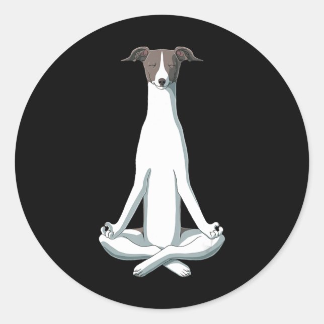 Hund Lover | Yoga Italian Greyhound Runder Aufkleber (Vorderseite)