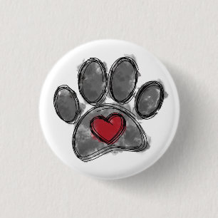 Hund Lover Zeichnend Aquarell Button