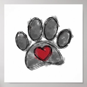 Hund Lover Zeichnend Aquarell Poster