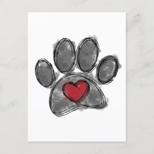 Hund Lover Zeichnend Aquarell Postkarte