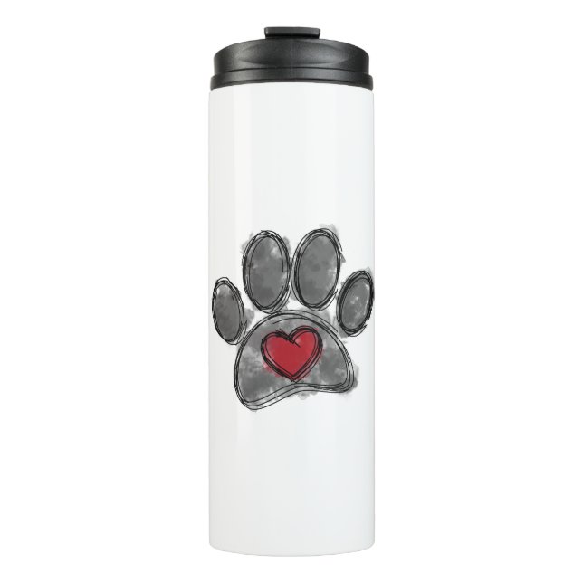 Hund Lover Zeichnend Aquarell Thermosbecher (Vorderseite)