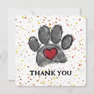 Hund Lover Zeichnend Aquarellfarbe Spritzer Dankeskarte