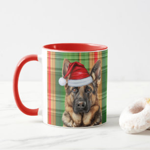 Hund Lover's Red Green Kariert und GSD Urlaub Tasse
