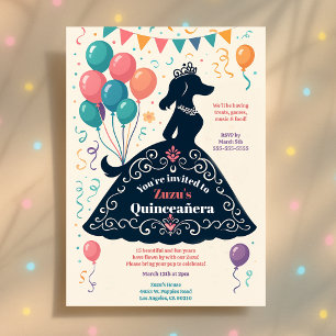 Hund Lover's schöne Quinceañera Birthday Fiesta Einladung