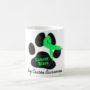 Hund Lymphom-Schleife Pfoten-Design Grün Schwarz Kaffeetasse