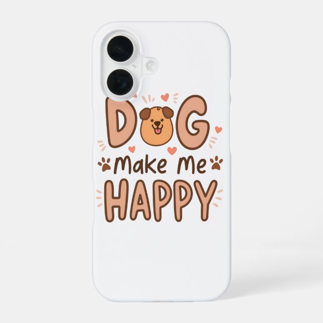 Hund macht mich glücklich iPhone 16 Fall Hülle (Rückseite)