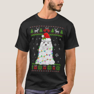Hund Maltese Weihnachten Ugly Sweater Hund Lover T-Shirt
