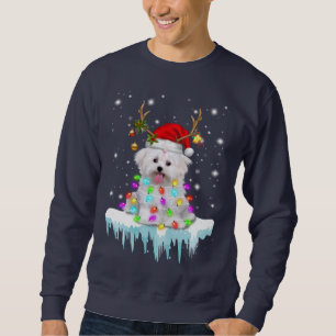 Hund  Maltesische Weihnachtsmärsche im Winter Sweatshirt