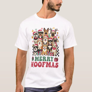 Hund Mama Hund Frohe Weihnachten Woofmas Hundelieb T-Shirt