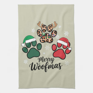 Hund Mama Weihnachten Fröhliche Woofmas Hunde Lieb Geschirrtuch