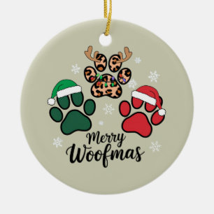 Hund Mama Weihnachten Fröhliche Woofmas Hunde Lieb Keramik Ornament