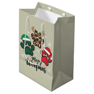 Hund Mama Weihnachten Fröhliche Woofmas Hunde Lieb Mittlere Geschenktüte