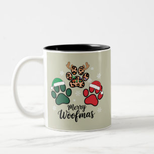Hund Mama Weihnachten Fröhliche Woofmas Hunde Lieb Zweifarbige Tasse