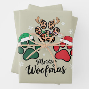 Hund Mama Weihnachten Fröhliche Woofmas Hundeliebh Geschenkpapier Set