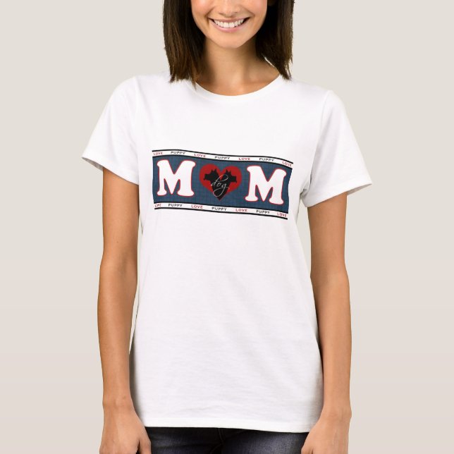 Hund-Mama Welpe-Liebe T-Shirt (Vorderseite)