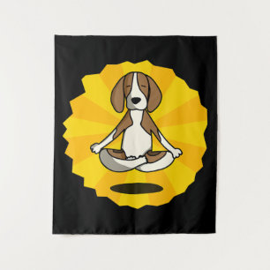 Hund Meditation Yoga Beagle Labrador Husky Sheperd Wandteppich
