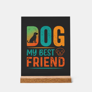 Hund mein bester Freund Retro-Design Acrylschild