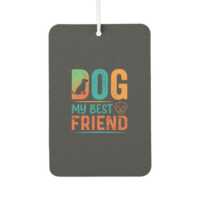 Hund mein bester Freund Retro-Design Autolufterfrischer (Vorderseite)