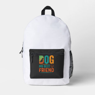 Hund mein bester Freund Retro-Design Bedruckter Rucksack