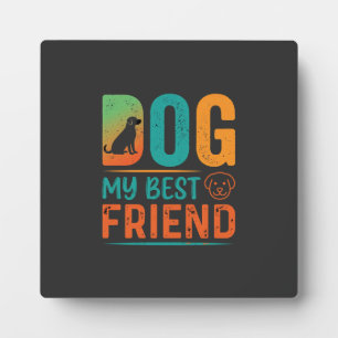 Hund mein bester Freund Retro-Design Fotoplatte