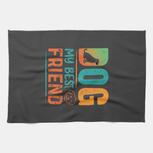 Hund mein bester Freund Retro-Design Geschirrtuch