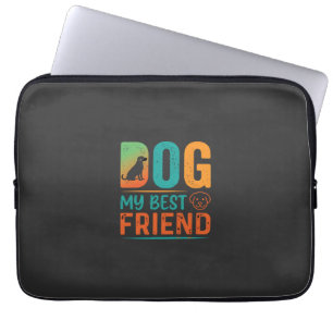 Hund mein bester Freund Retro-Design Laptopschutzhülle