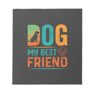 Hund mein bester Freund Retro-Design Notizblock