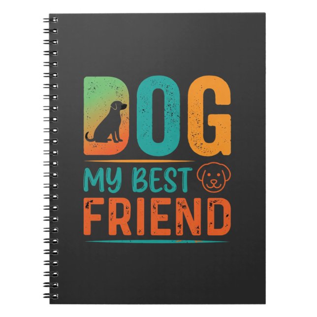 Hund mein bester Freund Retro-Design Notizblock (Vorderseite)