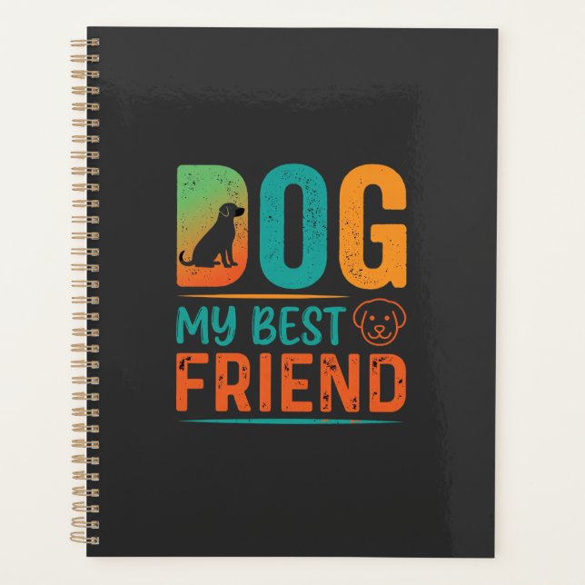 Hund mein bester Freund Retro-Design Planer (Vorderseite)