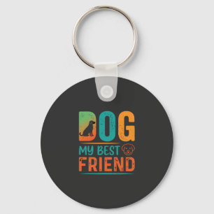 Hund mein bester Freund Retro-Design Schlüsselanhänger