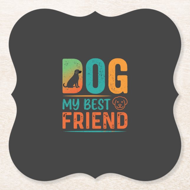 Hund mein bester Freund Retro-Design Untersetzer (Vorderseite)
