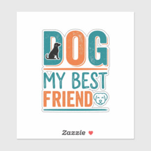 Hund mein bester Freund Vintage-Hundeliebhaber-Shi Aufkleber