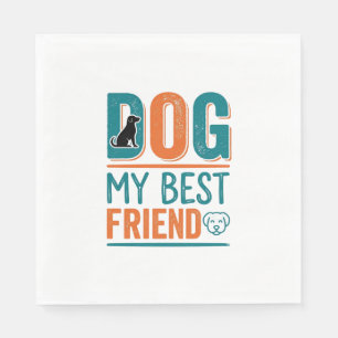 Hund mein bester Freund Vintage Hundeliebhaber-Shi Serviette