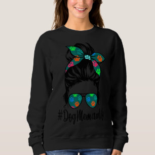 Hund Memaw Life Messy Bun Haare Mutter Tag Frauen  Sweatshirt