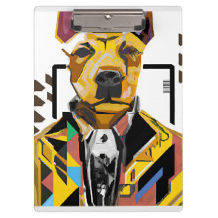 Hund mit Anzug: Digitale Kunst Klemmbrett