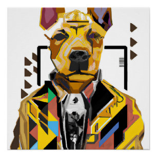 Hund mit Anzug: Digitale Kunst Poster