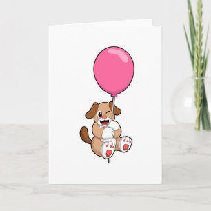 Hund mit Ballon Karte