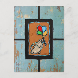 Hund mit Ballons Postkarte