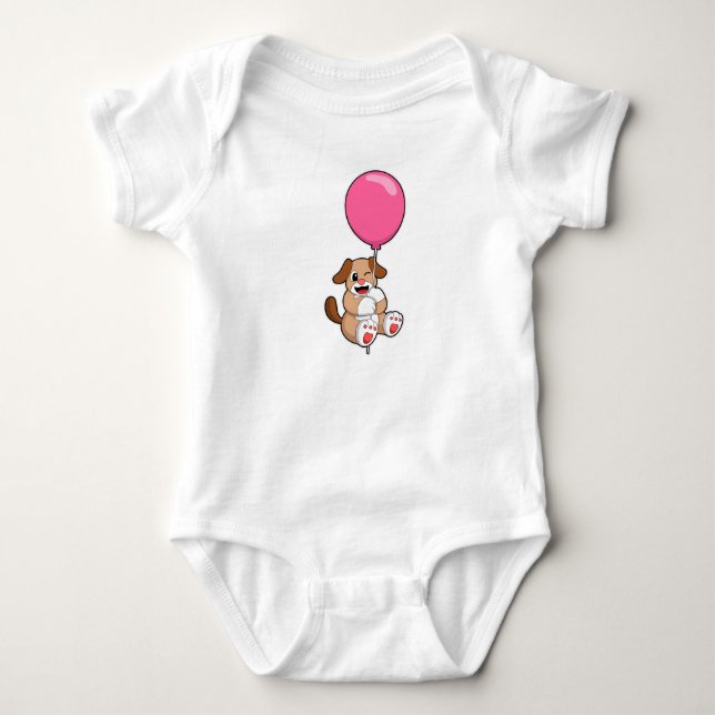 Hund mit Balloon Baby Strampler (Vorderseite)