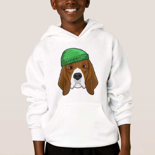 Hund mit Beanie Hoodie (Vorderseite)