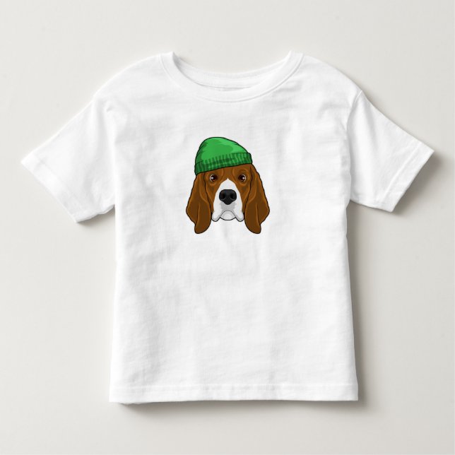 Hund mit Beanie Kleinkind T-shirt (Vorderseite)