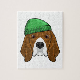 Hund mit Beanie Puzzle