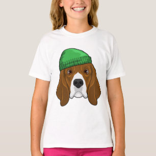Hund mit Beanie T-Shirt