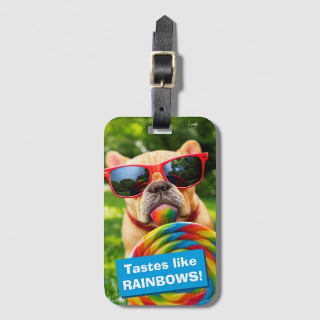 Hund mit Big Lollipop Gepäckanhänger (Vorderseite Vertikal)