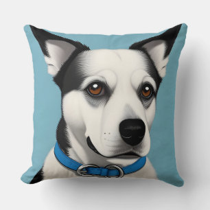 Hund mit blauem Halsband - Haustierliebhaber-Homed Kissen