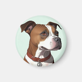 Hund mit brauner und weißer bekleidung und kraut magnet